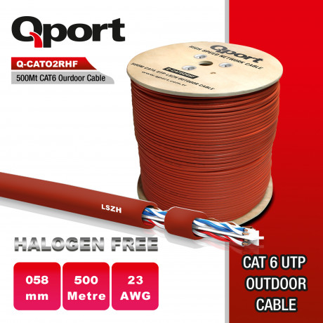 QPORT Q-CATO2RHF LSZH 500M 23AWG MAKARALI HALOGEN FREE KABLO