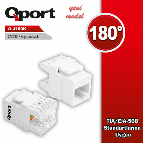 QPORT Q-J180K CAT6 180 DERECE KEYSTONE JACK