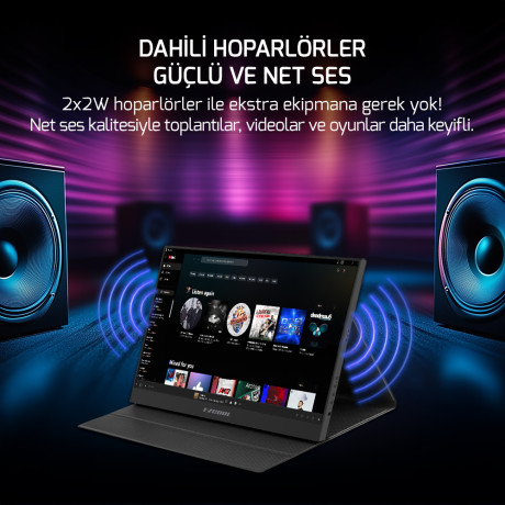 EZCOOL LITE E15T 15,6’’ 60HZ FHD PORTABLE TAŞINABİLİR DOKUNMATİK MONİTÖR (SIFIR ÖLÜ PİKSEL GARANTİLİ)