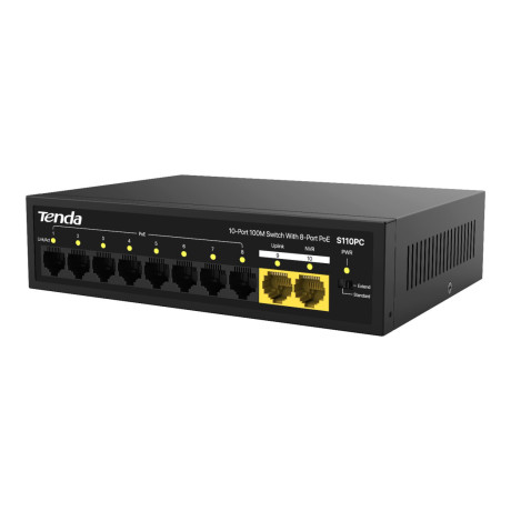 TENDA S110PC 10 PORT 10/100 Mbps POE+ SWITCH